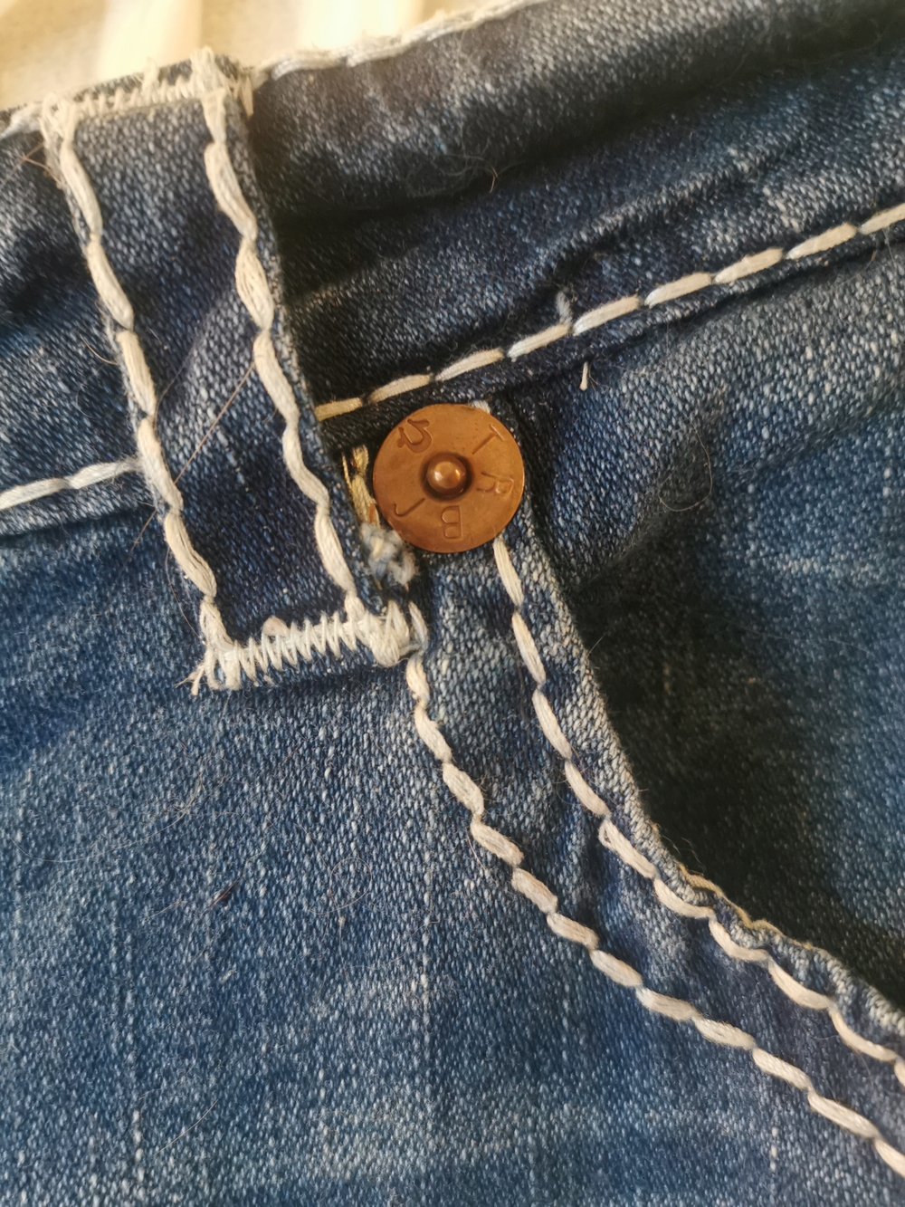 Vintage True Religion Billy Super T Low Rise Contrast Stitch Jeans USA 31 - Picture 2 of 9